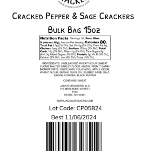 Cracked Pepper & Sage Crackers 15oz Bulk Bag